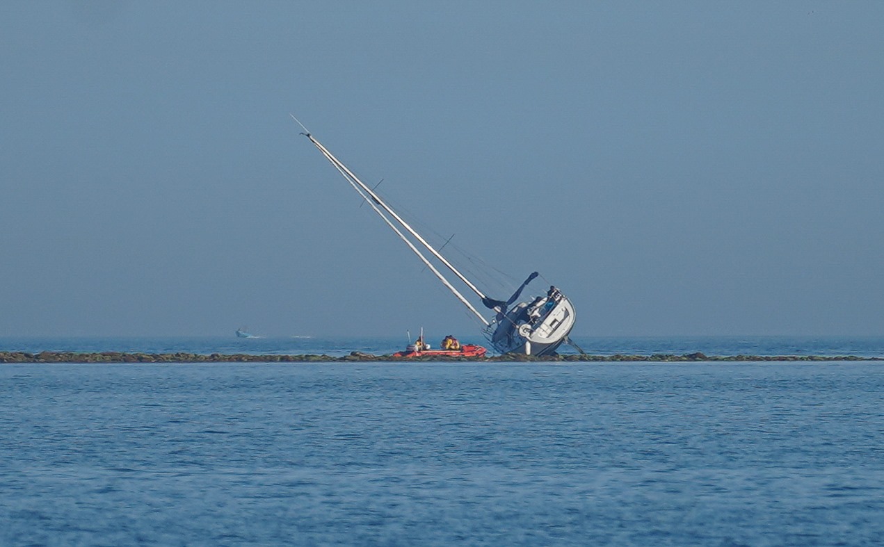 Yacht aground